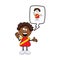 Black african boy cartoon with speech bubble think about being w