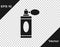 Black Aftershave bottle with atomizer icon isolated on transparent background. Cologne spray icon. Male perfume bottle