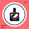 Black Aftershave icon isolated on red background. Cologne spray icon. Male perfume bottle. White circle button. Vector