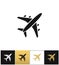 Black air plane silhouette vector icon