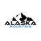 Black alaska mountain logo illustration