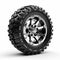 Black Alloy Tire Rim Design - Adventure Themed Off Road Wheel