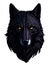 Black alpha wolf head isolated sticker