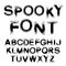 Black alphabet - spooky font, capital letters with spot design, dotted effect
