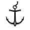 Black anchor sign.