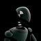 Black android character robot cyborg crash test dummy portrait