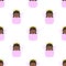 Black Angel Girl Avatar Seamless Pattern