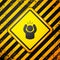 Black Anger icon isolated on yellow background. Anger, rage, screaming concept. Warning sign. Vector