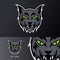 Black angry cat mascot sport esport logo template