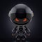 Black angry robot toy, 3d rendering