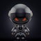 Black angry robot toy, 3d rendering