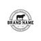 Black angus cattle logo emblem design