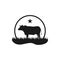 Black angus cattle logo emblem design template