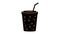 Black animated paper cup with coffee. Animation on a white background.