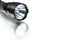Black anodized aluminium waterproof tactical flashlight