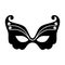 Black anonymous mask icon on white background