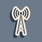 Black Antenna icon isolated on grey background. Radio antenna wireless. Technology and network signal radio antenna