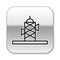 Black Antenna icon isolated on white background. Radio antenna wireless. Technology and network signal radio antenna