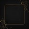 Black and anthracite background with luxery golden ornaments , sparkles and swirls. Golden frame. Good for logo or invitation