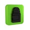 Black Antiperspirant deodorant roll icon isolated on transparent background. Cosmetic for body hygiene. Green square
