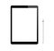 Black Apple iPad Pro portable device with pencil