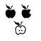 Black apple silhouettes on white background