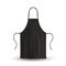 Black apron kitchen restaurant service chef uniform protective clothes textile realistic vector