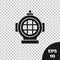 Black Aqualung icon isolated on transparent background. Diving helmet. Diving underwater equipment. Vector