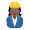 Black Architect Woman Avatar Flat Icon