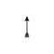 Black arrow isolated on white. Flat adventure icon. Good for web and software interfaces