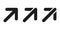 Black arrows set. Forward pointer collection. Right and up direction arrow, orientation pictogram isolated symbol.