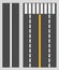 Black asphalt road with white and orange lines, pedestrian, zebra crosswalk vector illustration