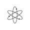 Black atom icon, flat design best vector