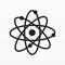 Black atom symbol vector design