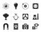 Black Atomic and Nuclear Energy Icons