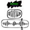 Black audio track symbol. Hand drawn doodle vector icon.