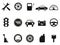 Black auto icons set