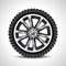 Black auto tire isolated - vector