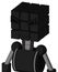 Black Automaton With Cube Head And Toothy Mouth And Angry Eyes