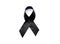 Black awareness ribbon.Mourning and melanoma symbol.