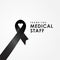 Black Awareness Ribbon For Nurses, Doctor, And Medical Staff Fight Corona Virus