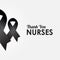 Black Awareness Ribbon For Nurses, Doctor, And Medical Staff Fight Corona Virus