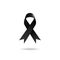 Black awareness ribbon symbol isolated on white background