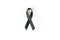 Black awareness ribbon on white background. Mourning and melano
