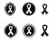 Black awareness ribbons and Badges