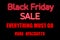 Black background with Black Friday sale everything must go huge discounts in red