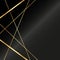 Black background with grunge texture decorated with Shiny golden lines. black gold luxury background