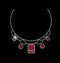 Black background and light jewel diamond ruby necklace