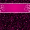 Black background with pink decorative ornaments