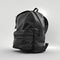 Black backpack mockup made of dense durable fabric on white background